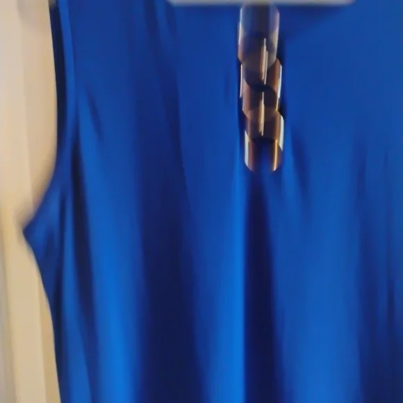 MSK Royal Blue Sleeveless Dress with Gold Ring Detail - Size Large - Picture 8 of 9